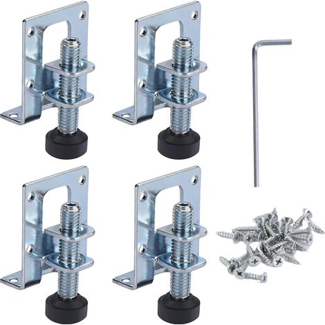Set mit 4 verstellbaren M10-Möbelfüßen, verstellbaren Möbelfüßen, robusten Nivellierfüßen mit Inbusschlüssel und 24 Schrauben für Tische, Schränke, Werkbänke und mehr