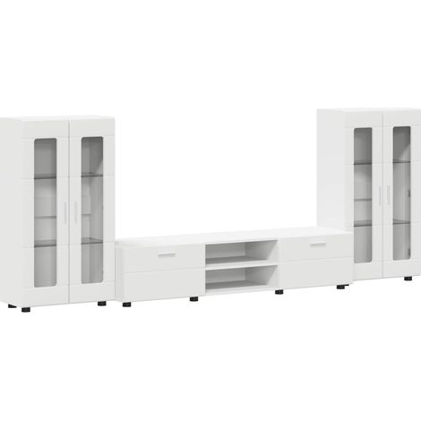 Set mobile TV con porta FLORIN 3 pcs Bianco Legno multistrato vidaXL