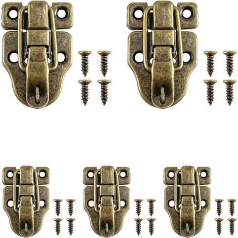 Set of 5 vintage bronze toggle clasps for jewelry boxes and gifts (1/4)