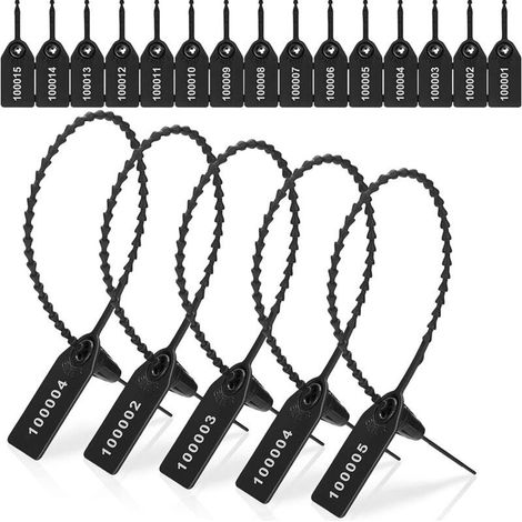 Lot de 1000 Étiquettes de Sécurité Plastique pour Extincteurs Scellés Numérotées Noires (1/4)
