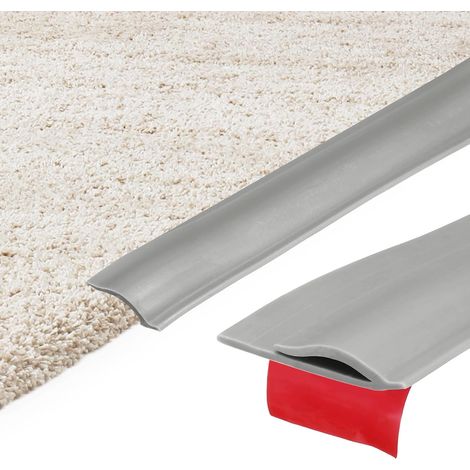 6M Profil De Transition Moquette Vers Carrelage, Bande Autoadhésive Pour Bordure De Moquette, Cache-Joint En TPE, Baguette De Finition Pour Sols Inégaux, Gris (1/5)