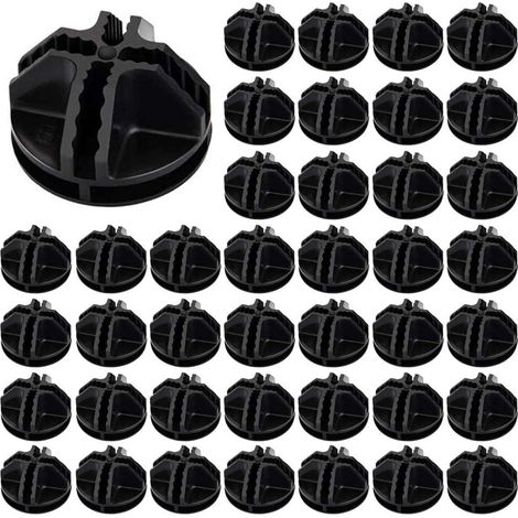 40pcs Connecteurs en Plastique Cube de Rangement Noir Cube de Grille Connecteurs Raccord Meuble de Rangement Portable en Plastique pour Cubes de Rangement Rayonnage Armoire Modulaire (1/4)