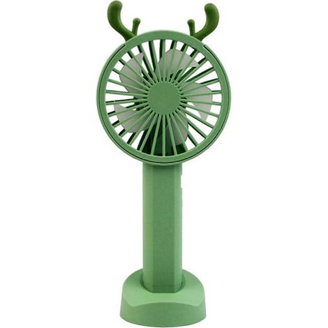 Ventilateur de bureau rechargeable à main avec socle, motif dessin animé, cadeau idéal pour la fête des enseignants (1/4)