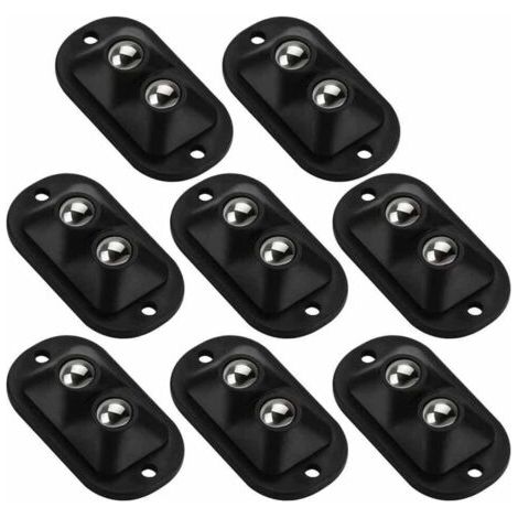 BUNTHAUS 8er-Pack selbstklebende Möbelrollen, selbstklebende flache Rollen, schwarz (1/4)