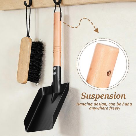 1 ensemble pelle à cendres et brosse pour foyer pelle à charbon à main pelle à foyer (1/3)