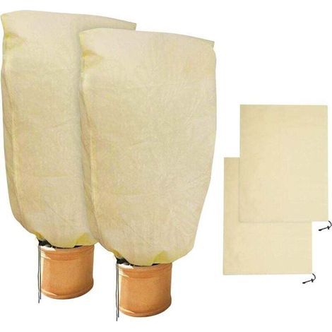 2 Pièces de Protection Hivernale pour Plantes Protection Hivernale pour Sacs de Plantes en Pot, Beige, Solide, 100 x 80 cm (1/4)