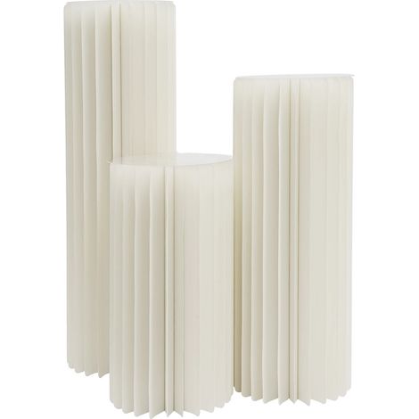 Soporte para flores de cartón, diseño moderno, construcción duradera, color blanco crema. (1/2)