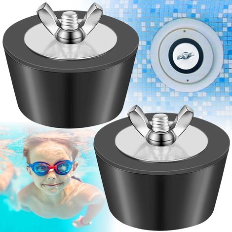 Bouchon Hivernage Piscine,2 PCS Bouchon Piscine,1,25-1,5 Pouces / 32-38mm Bouchon d'hiver,Tuyauterie de Piscine Hiver Entretien des Raccords,Noir (1/5)