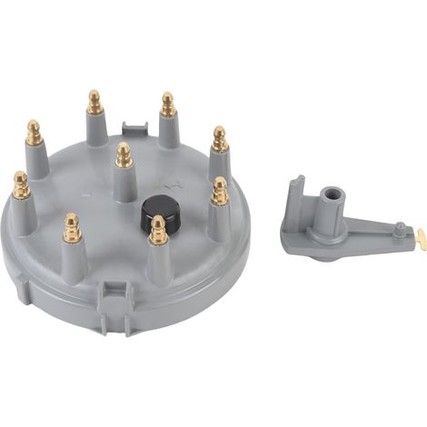 Kit chapeau et rotor distributeur allumage DC12V 8233 – Bornes laiton remplacement Bronco E-150 E-250 V8 5,0L 5,8L gris
