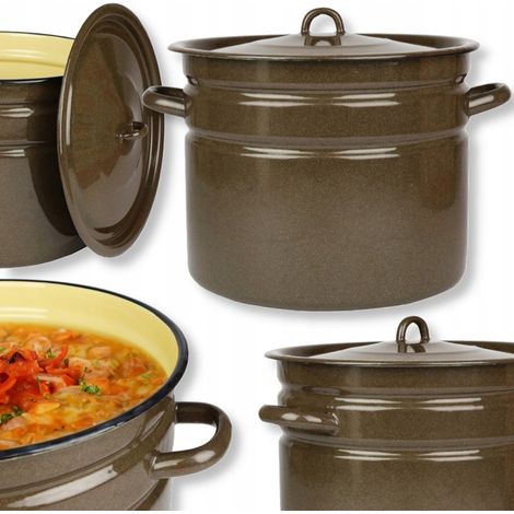 VASO SMALTATO DA 20 LITRI CON COPERCHIO, POWIDLAK, VASO ALTO PER GRANDI, SUCCO XXL