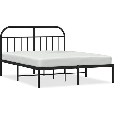 Maison Exclusive - Cadre de lit métal sans matelas avec tête de lit noir 140x190cm