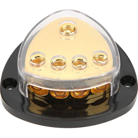 Répartiteur de puissance 4 voies, entrée 1 gauge, sorties 4 gauge, connecteur de mise à la terre pour audio auto, séparateur de distribution (1/5)