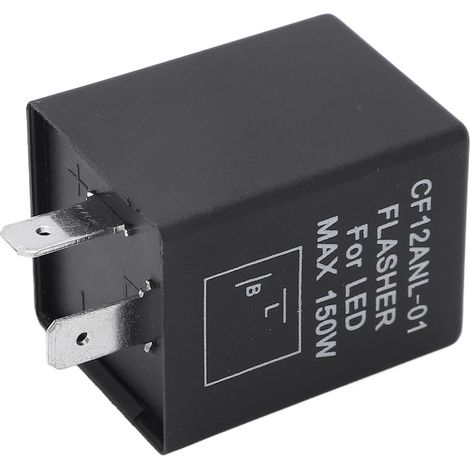 Relais clignotant 2 broches 10A 0,1W-150W haute puissance, portable, pour clignotants auto, moto, véhicule électrique 12V (1/5)