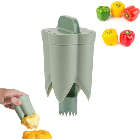Pfeffermühle - Verbesserte 2-in-1 Pfeffermühle mit Schneid- und Entstäuberfunktion 2025: Vereinfachen Sie Ihr Kochen und kochen Sie schneller, effizienter und einfacher (1, Grün)