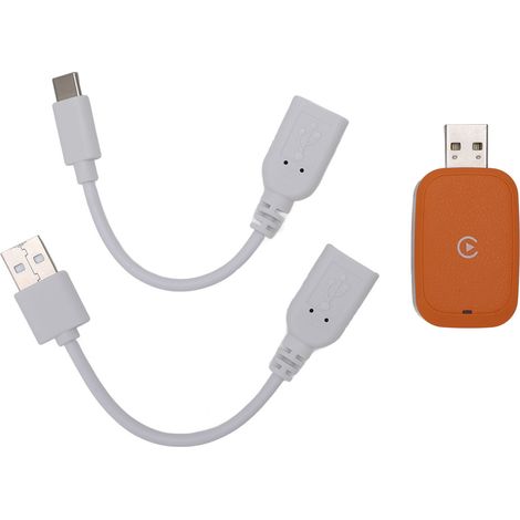 Adaptateur filaire vers sans fil pour Carplay, Style disque U, Wifi 5.0GHz, Plug and Play, réponse rapide, connexion Stable, Dongle de voiture Orange (1/2)