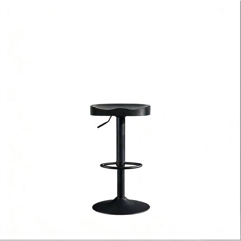 Taburete de bar giratorio y regulable en altura 60-81 cm de madera y metal negro HOMVRA (1/5)