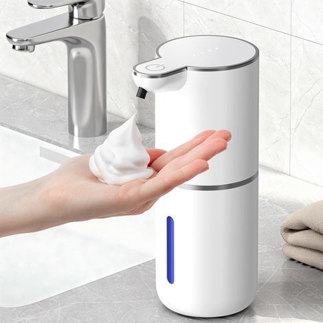 Dispensador de jabón eléctrico, sin contacto, con sensor infrarrojo, recargable por USB, resistente al agua IPX5, para baño y cocina. (1/5)
