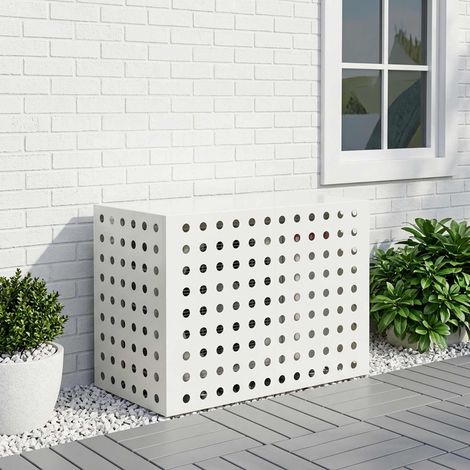 vidaXL Funda para Aire Acondicionado Blanco 100 x 50 x 70 cm Acero (1/5)