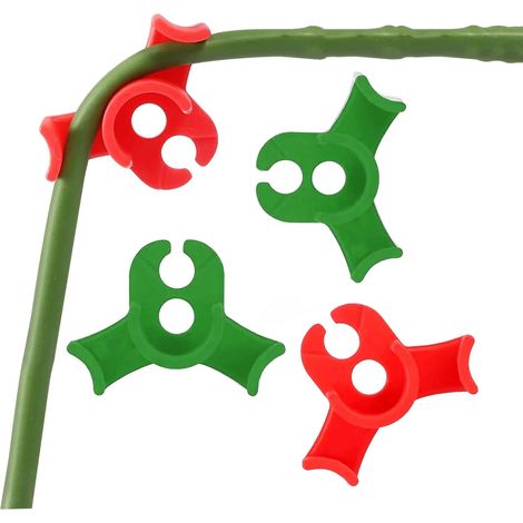 40 pinces de tuteurage à 90 degrés, pour le jardinage (rouge et vert) (1/5)