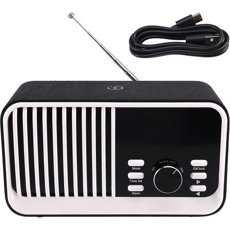 Enceinte Bluetooth multifonction avec radio, chargement sans fil, carte TF, horloge, enceinte d'extérieur (1/5)