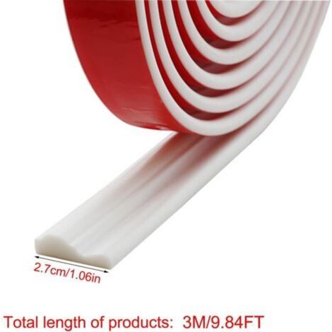 (2.7cmx3m)Moulure Murale Garniture Murale Autocollante Moulure Adhesive à Décoller et à Coller Blanc Décoration Murale pour Carrelage, Miroir, Plafond, Sol, Panneau, Armoire