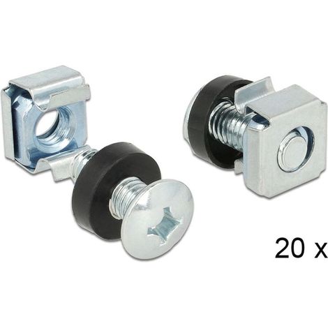 42420 Ensemble 20 Vis M6 Noir et Métallique