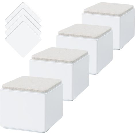 4Pcs 2 in Furniture Risers Bed Riser Furniture Legs Diameter 6 cm Square White Carbon Steel Height Increase Stickers for Chairs Cabinets Sofas Tables (1/5)