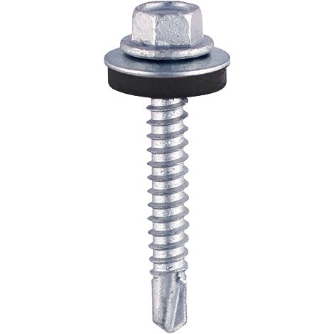 TIMCO Self-Drilling Light Section Silver Screws with EPDM Washer - 5.5 x 19
