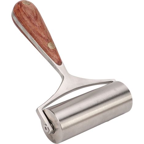 Rouleaux en cuir de vachette haute dureté et résistant à l'usure, avec bords en cuir pressé  outils en cuir à faire soi-même  avec manche en bois.