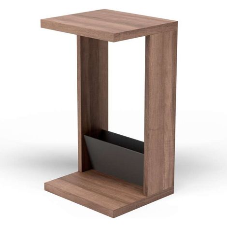 Mesa velador 553 para salón acabado nogal claro/grafito, 71 cm(alto)40 cm(ancho)35 cm(largo) (1/3)