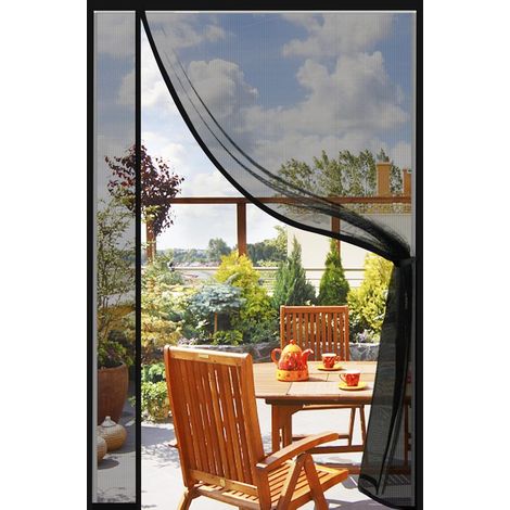 Magnetic mosquito net for doors and windows, 100 × 210 cm, cat paw design, safety screen, fly and mosquito protection curtains, magnetic mosquito net for sliding windows, no drilling required, black