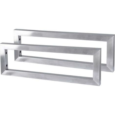 équerres de fixation en inox brossé pour plan de vasque, Equerres pour lavabo 55x15x3cm, Equerres pour meubles étagères (1/4)