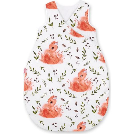 Saco de dormir de algodón para niños, talla M (3-12 meses), TOG 2.5, aislante para todo el año - ardillas blancas (1/3)