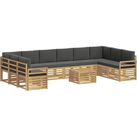 Outdoor Sofa Set 11 pcs White and Anthracite 59 x 59 x 37 cm vidaXL (1/5)