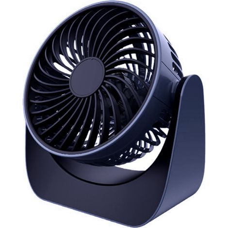 Mini ventilateur portable silencieux rechargeable USB pour dortoir étudiant, idéal pour bureau ou bureau, couleur bleu profond, avec batterie et universel. (1/5)