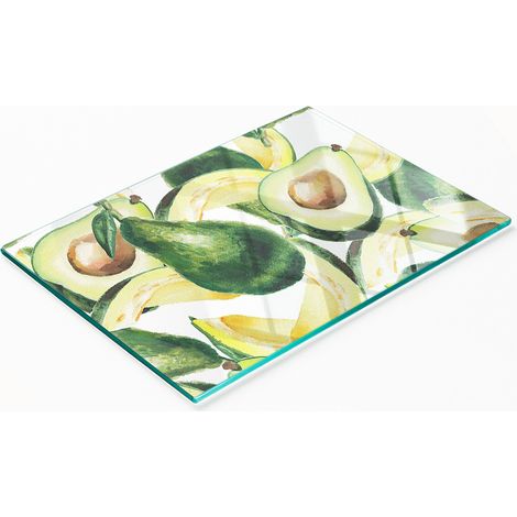 Multifunktionale dekorative Glasplatte mit Avocado-Print, 80 x 52 cm (1/5)