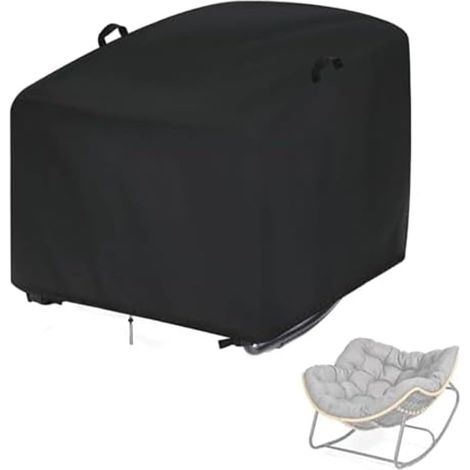 Schutzhülle für Rattan-Schaukelstuhl auf der Terrasse, aus 210D Oxford-Gewebe mit elastischem Saum, wasserdicht