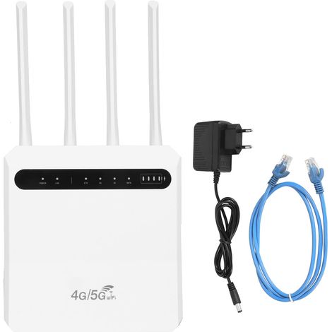 Routeur WiFi 4G 600 Mbps, emplacement pour carte SIM standard, 4 antennes, compatible avec 20 appareils, point d'accès WiFi mobile pour l'Europe, prise UE 100-240 V (1/5)