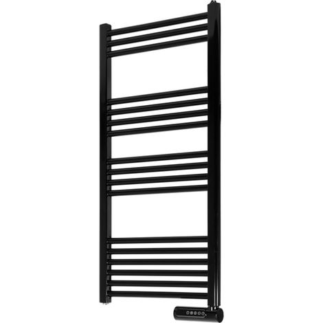 Eurom – Sèche-serviette électrique 105x50cm 750W noir – Métal – Pour salle de bain – Design compact et moderne (1/5)