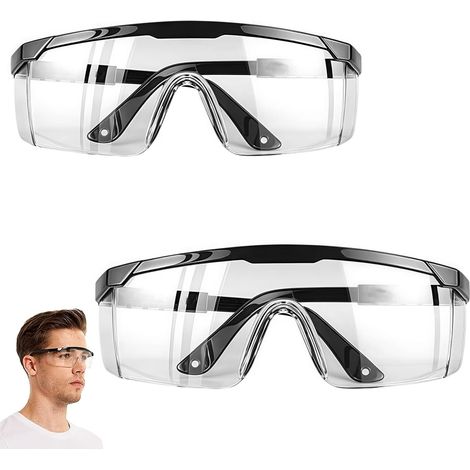 Protective Glasses, 2 x Anti-Fog and UV Protection Glasses for Daily Use, DIY, Laboratory, Welding, Grinding (1/5)