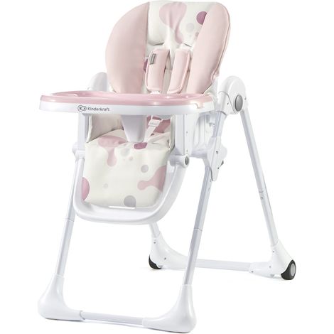 Chaise Haute Enfant Yummy, Pliable, Réglable, Nettoyage Facile, Rose, 103 x 59 x 83 cm,1 Unité (1/5)