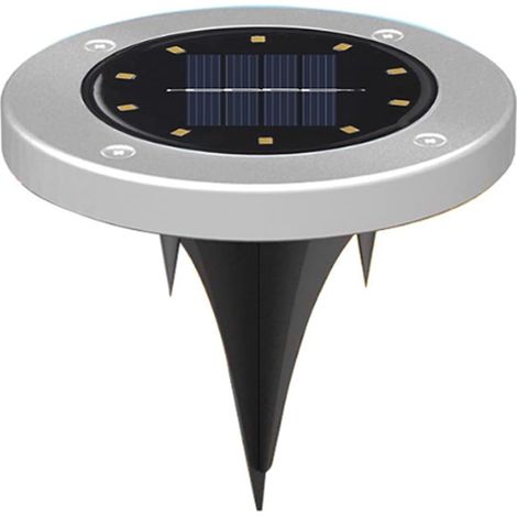 QAZQA Lumières enterrées solaires, projecteurs encastrés à LED étanches IP65 10 LED lumière de jardin à énergie solaire disque extérieur lampe solaire cour patio pelouse sentier capteur solaire éclair (1/5)
