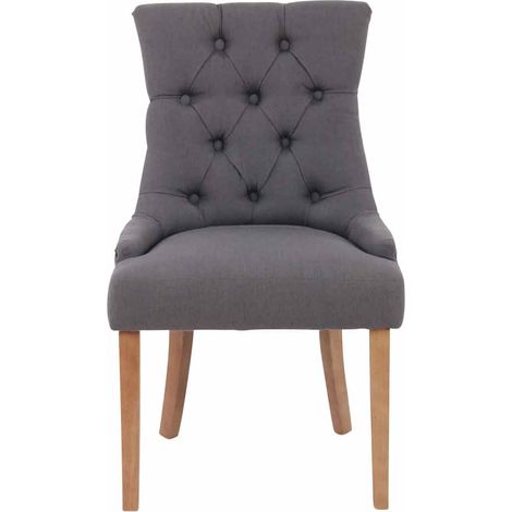 Chaise de salle à manger Aberdeen tissu Gris foncé Antique clair (1/9)