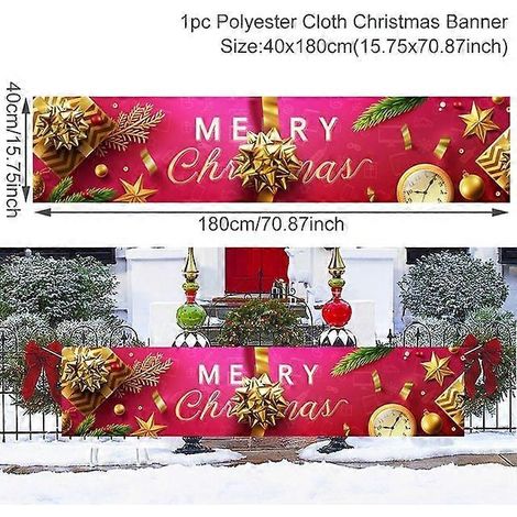 Bannière de Noël extérieure - Décoration de Noël pour la maison - Ornement de Noël - Cadeau de Bonne Année - Style 37 (1/5)