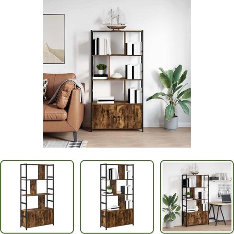 vidaXL Bücherregal Eiche - Bücherregal Geräucherte Eiche 80 x 30 x 155,5 cm Holzwerkstoff (1/5)