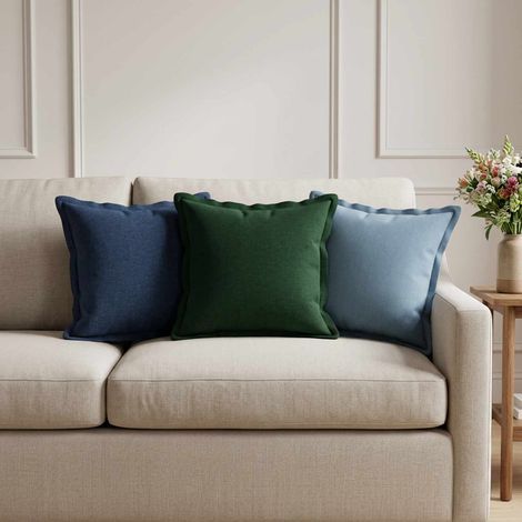 vidaXL Housse de coussin 2 pc HOUTEN Bleu 30 x 30 cm Lin synthétique (1/5)