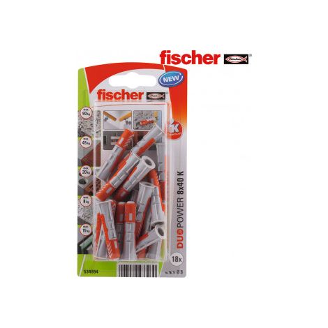 Tacos FISCHER DuoPower Ø8x40mm - Blíster 18 unidades 534994