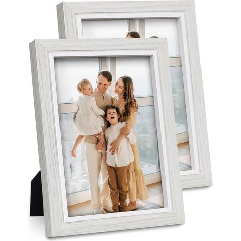 Cadre photo blanc 13x18cm avec verre haute définition, mural et à poser (1/5)