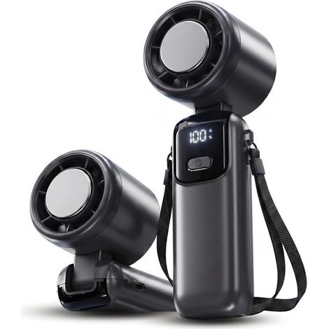 Mini ventilatore portatile, USB-C, 100 velocità, motore brushless, nero (1/5)