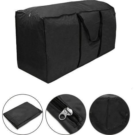 Sacs de stockage de coussin de patio extérieur Couverture de meubles de patio imperméable avec poignée et fermeture éclaire (122 39 55cm) (1/5)